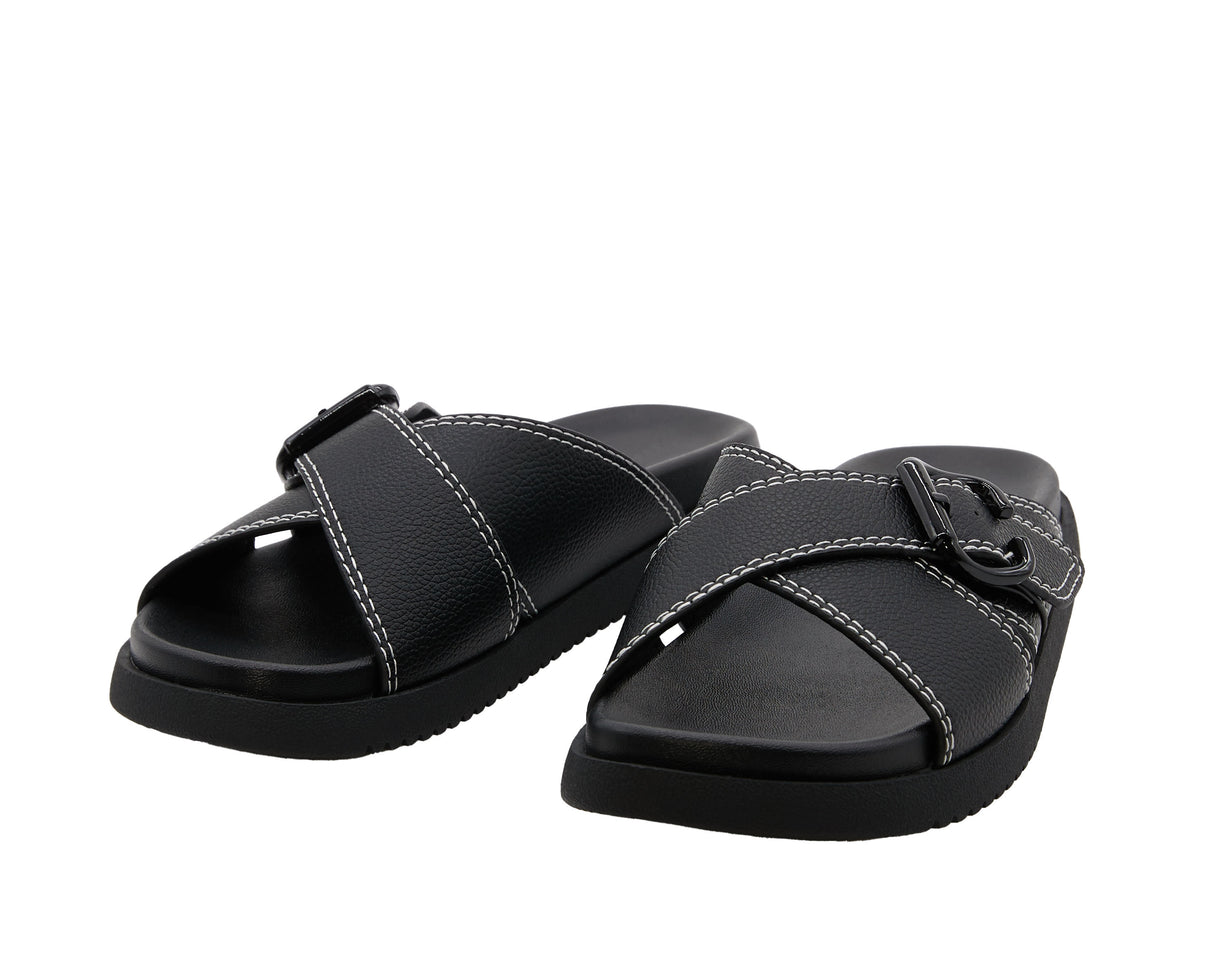 Women's Cross Buckled Casual Slides