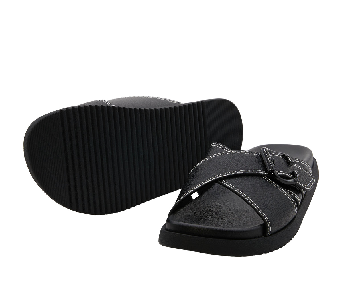 Women's Cross Buckled Casual Slides