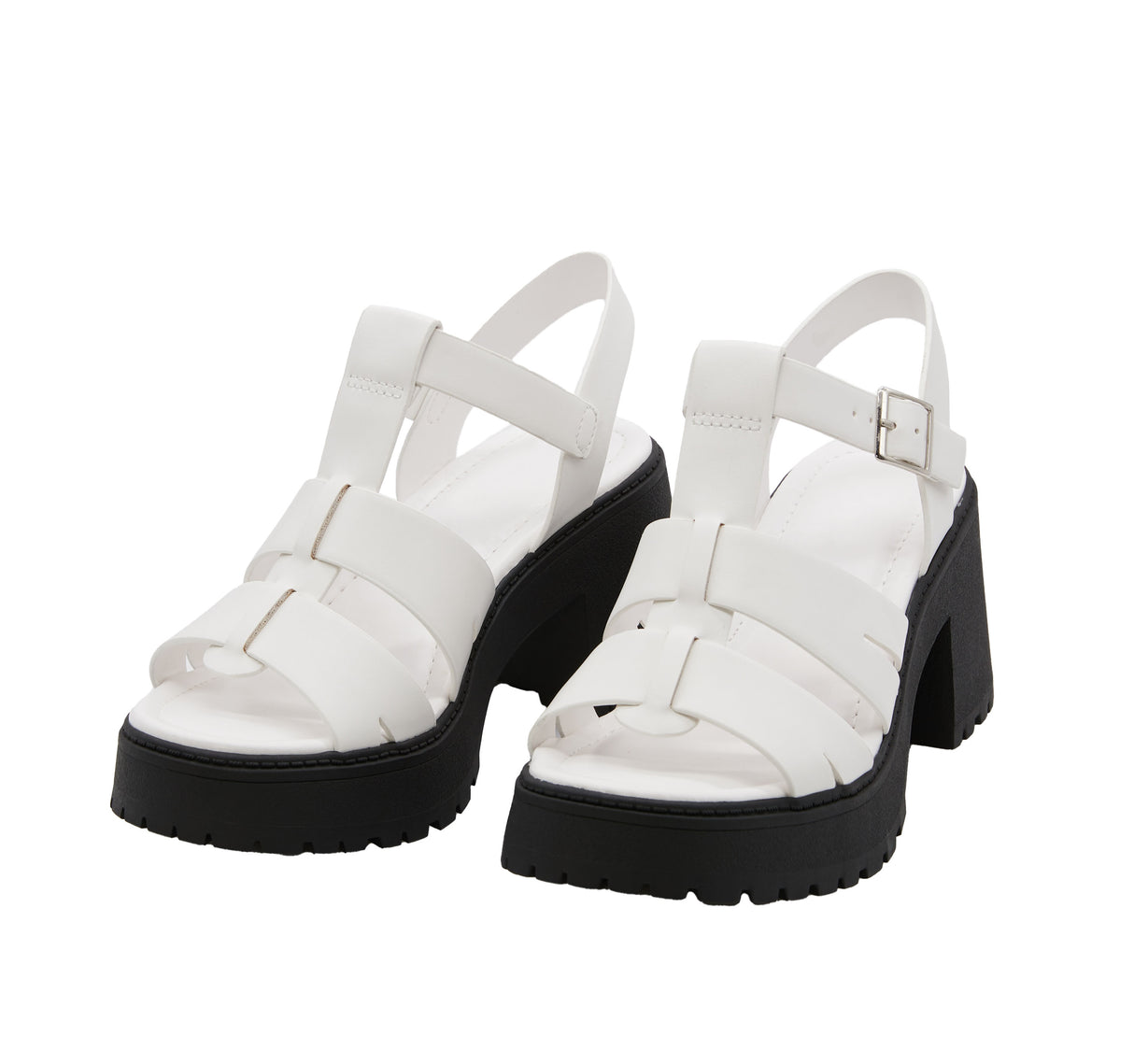 Women's Banded Platform Heel Sandal with Adjustable Ankle Strap