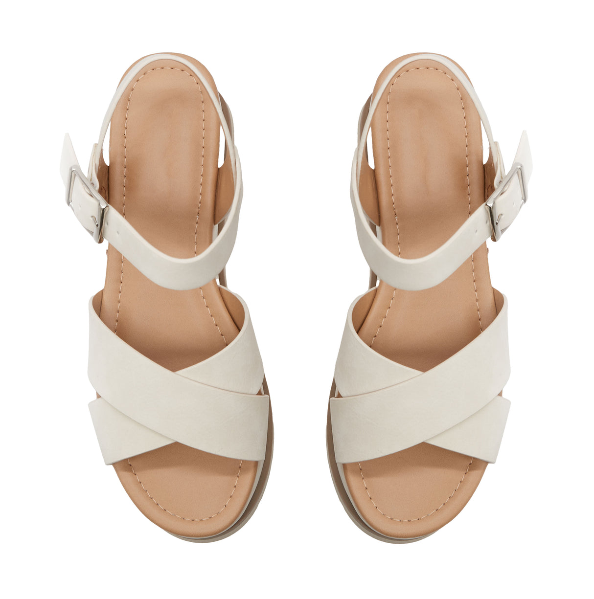 Women's Open Toe Crisscross Band Wedge Sandal with Adjustable Ankle Strap