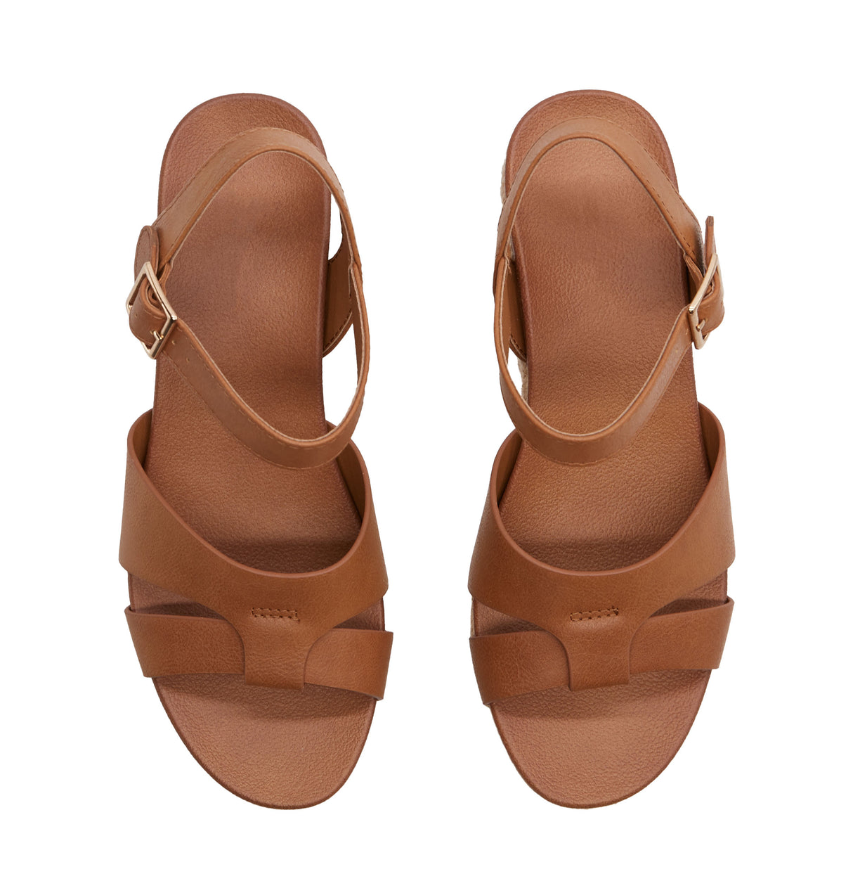 Women's Dual Band Open Toe Wedge Espadrille Sandal with Adjustable Ankle Strap