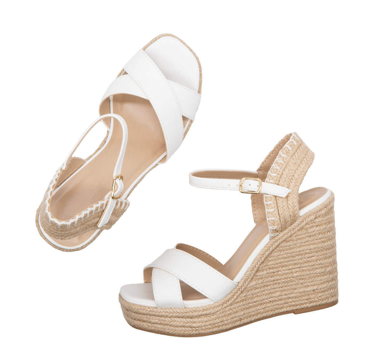 Women's Open Toe Crisscross Espadrille Wedge Sandal