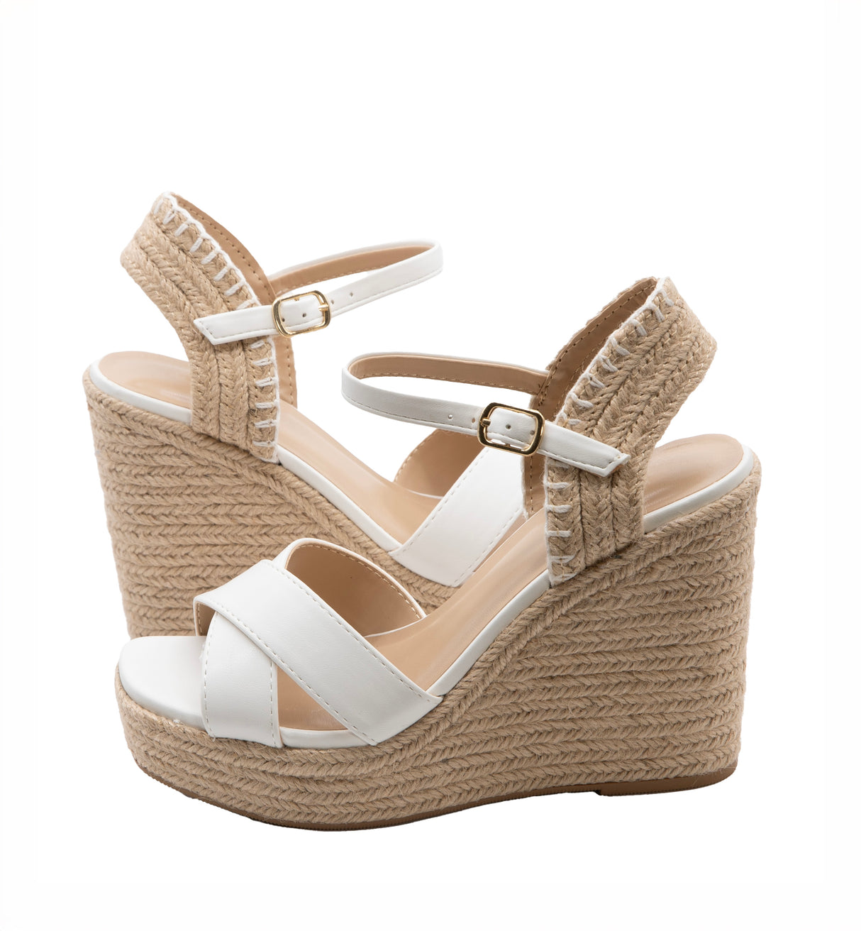 Women's Open Toe Crisscross Espadrille Wedge Sandal