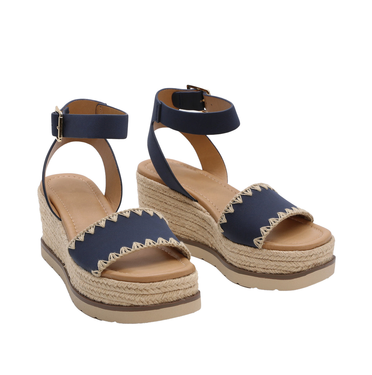 Women's Platform Espadrille with Buckled Ankle Strap