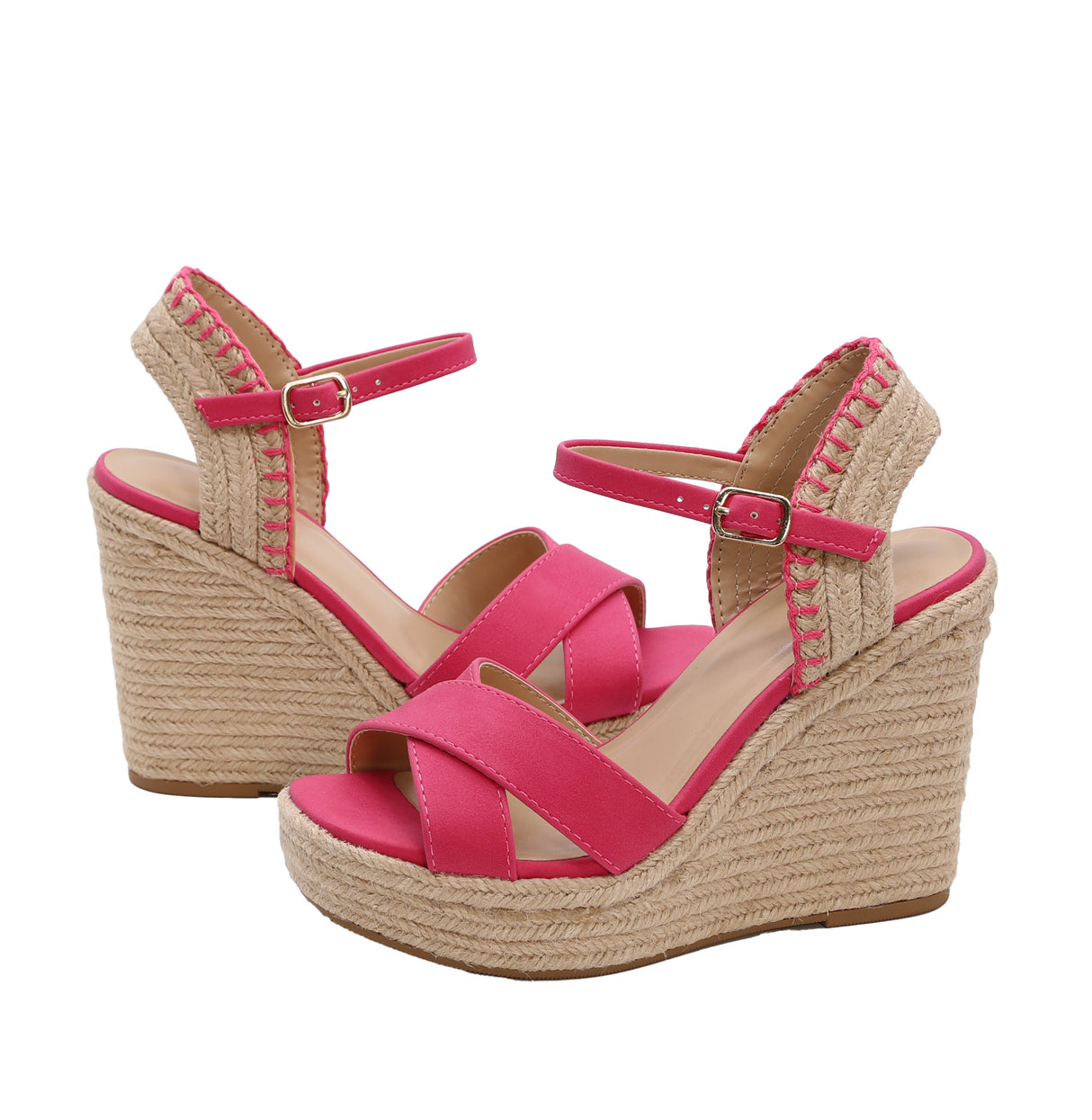 Women's Open Toe Crisscross Espadrille Wedge Sandal