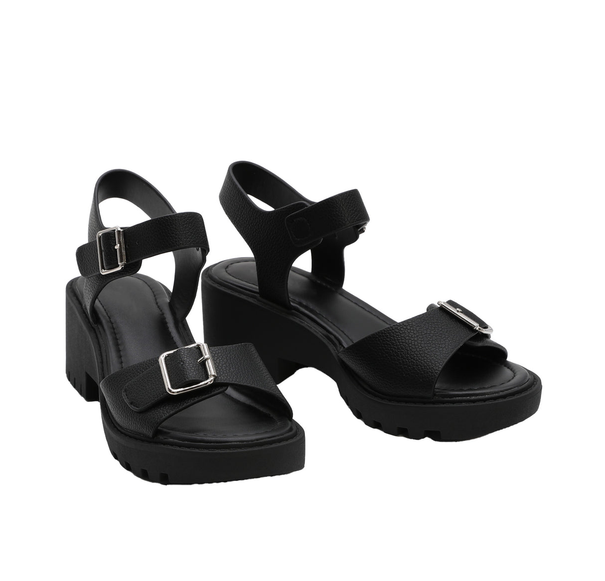 Women's Low Heel Platform Sandal with Adjustable Strap