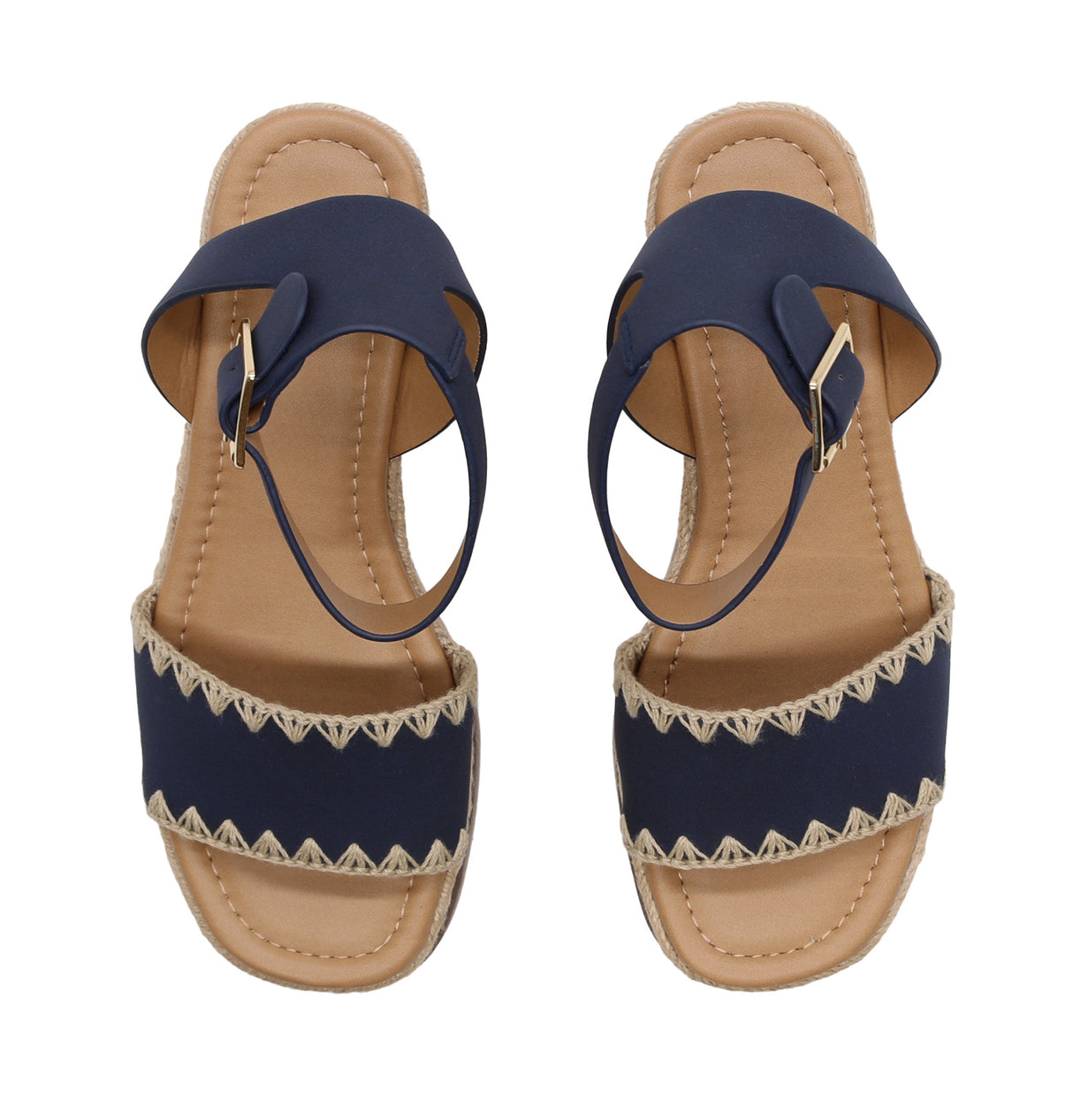 Women's Platform Espadrille with Buckled Ankle Strap