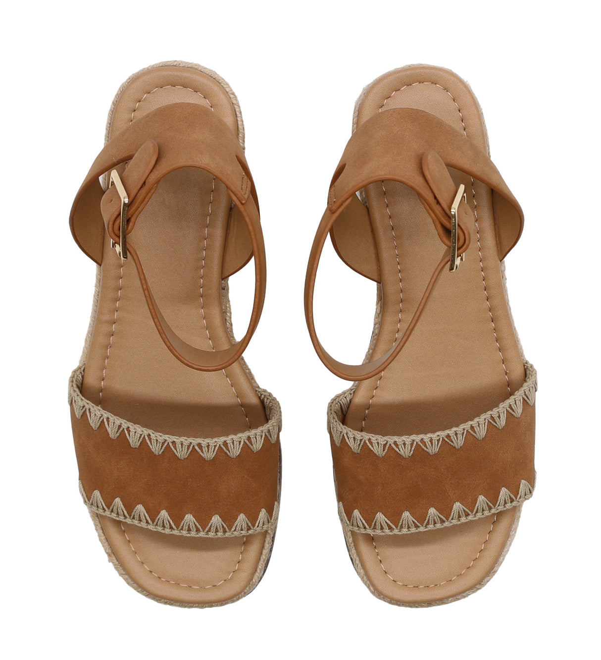 Women's Platform Espadrille with Buckled Ankle Strap