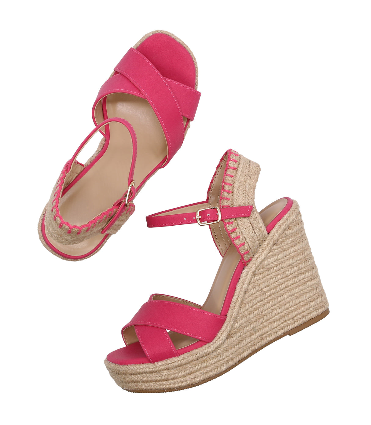 Women's Open Toe Crisscross Espadrille Wedge Sandal