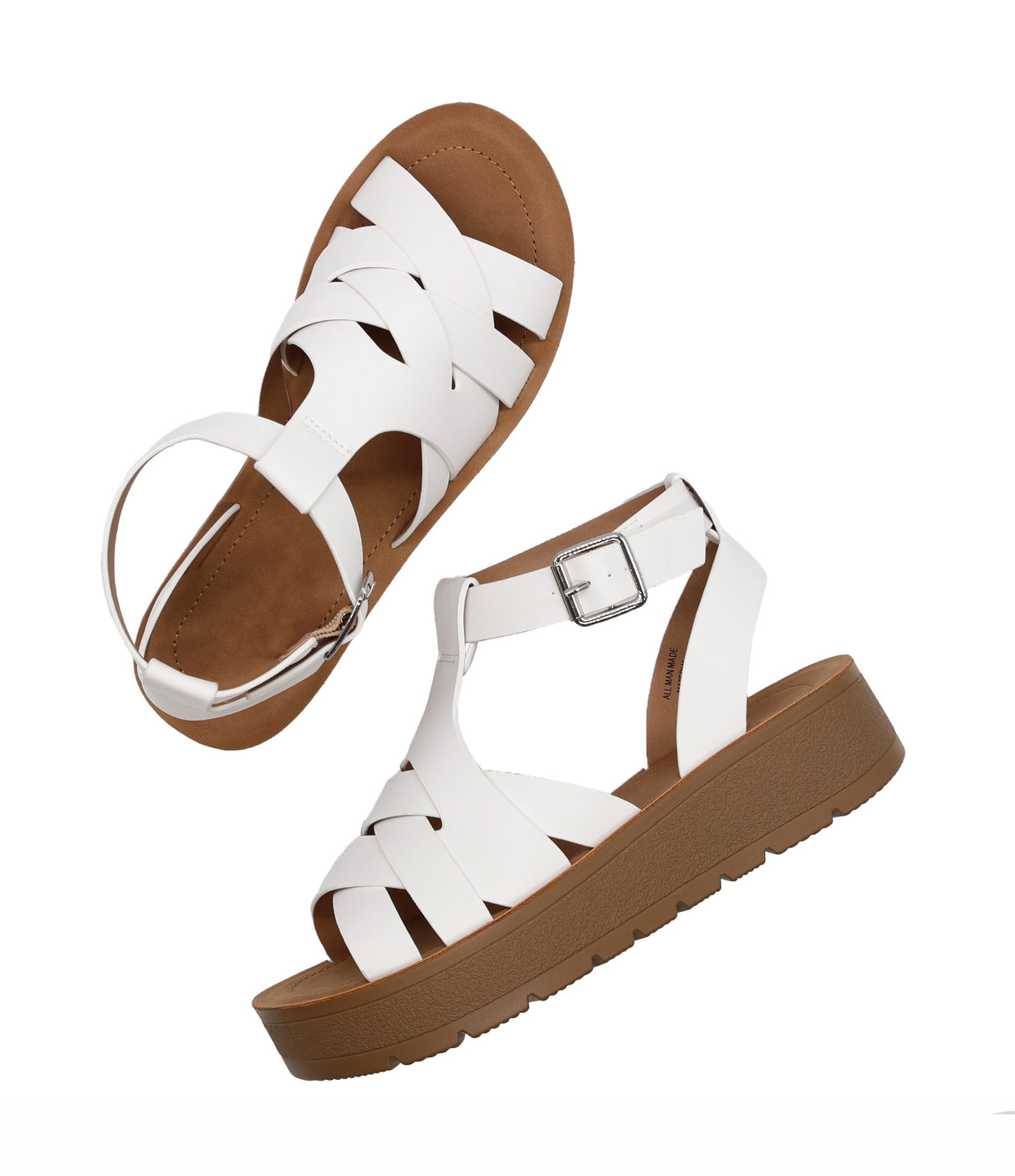 Women's Strappy Caged Sandals with Adjustable Strap