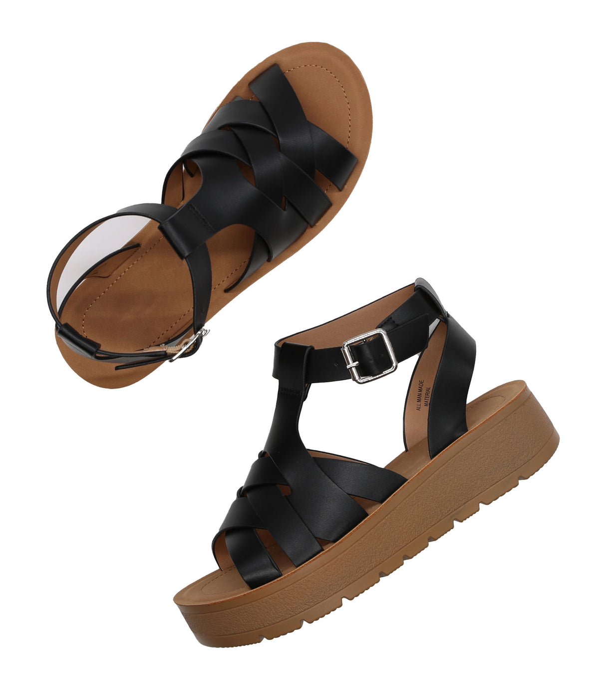 Women's Strappy Caged Sandals with Adjustable Strap