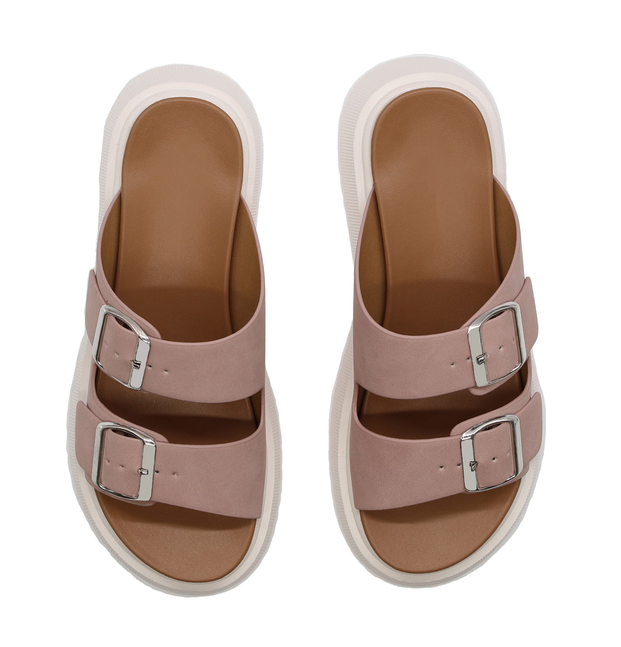 Women's Platform Sandal Slides with Adjustable Buckle