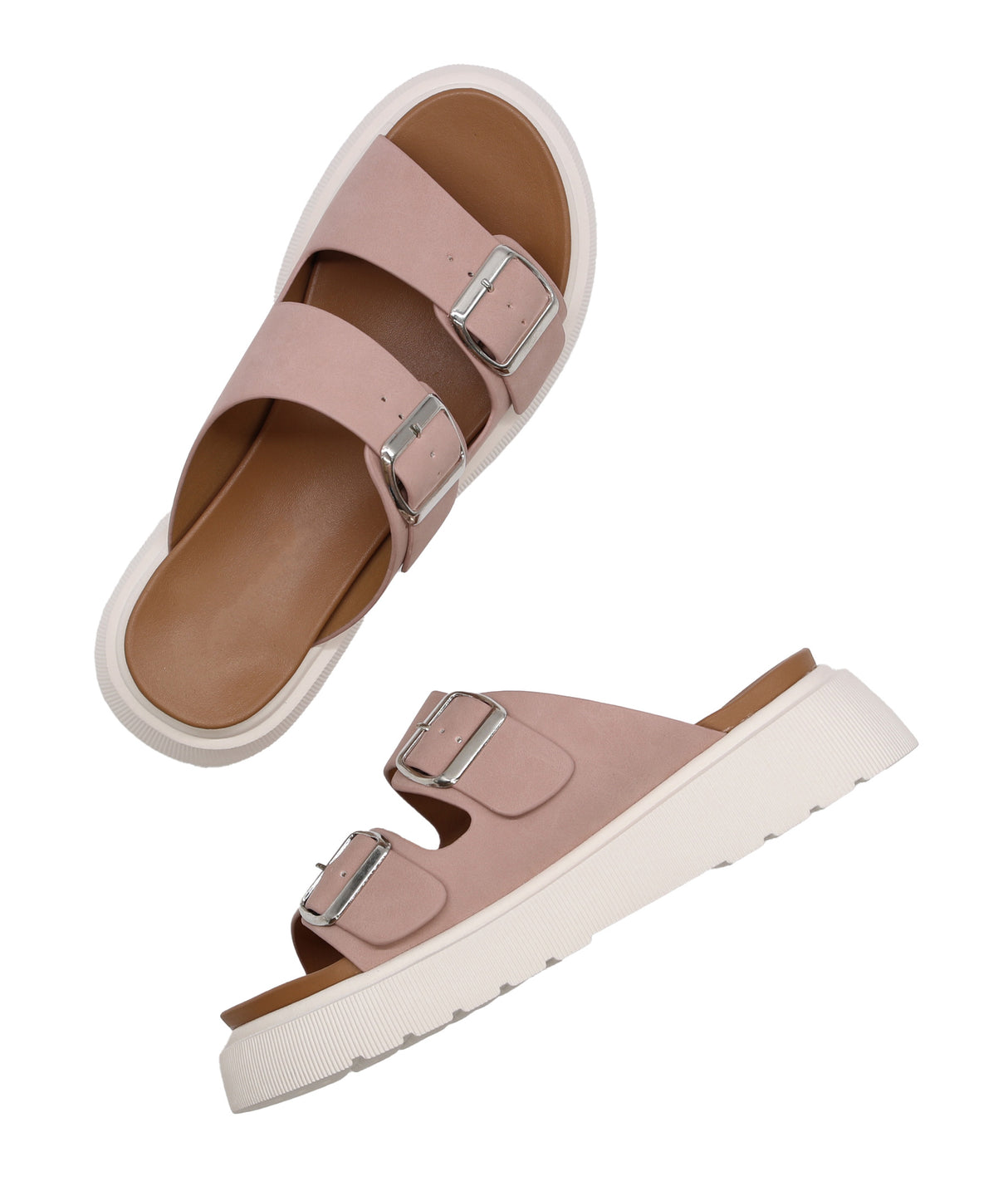 Women's Platform Sandal Slides with Adjustable Buckle