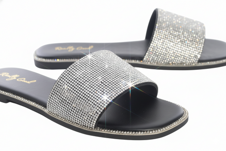 Womens glitter flat sandals