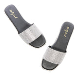 Womens glitter flat sandals