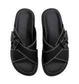 Women's Cross Buckled Casual Slides