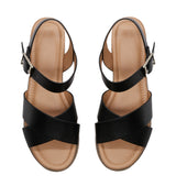Women's Open Toe Crisscross Band Wedge Sandal with Adjustable Ankle Strap