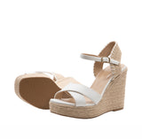 Women's Open Toe Crisscross Espadrille Wedge Sandal