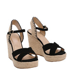 Women's Open Toe Crisscross Espadrille Wedge Sandal
