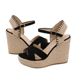 Women's Open Toe Crisscross Espadrille Wedge Sandal