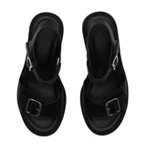 Women's Low Heel Platform Sandal with Adjustable Strap